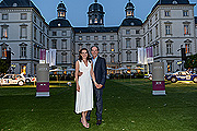 Herbert Knaup und Ehefrau Christiane Knaup  7. Schloss Bensberg Classics / Barbeque / WARM-UP CLASSIC im Grandhotel Schloss Bensberg in Bergisch Gladbach am 17.07.2015 Foto: BrauerPhotos &copy; H.Fuhr f&uuml;r Volkswagen 